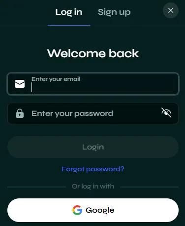 Interfaz de inicio de sesión y registro de usuario segura de Sava Spin.